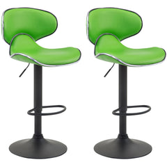 2er Set Barhocker Las Vegas V2 Kunstleder schwarz - grün