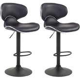 2er Set Barhocker Las Vegas V2 Kunstleder schwarz - schwarz