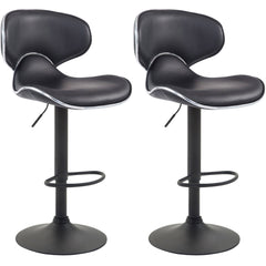 2er Set Barhocker Las Vegas V2 Kunstleder schwarz - schwarz