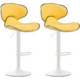 2er Set Barhocker Las Vegas V2 Kunstleder weiß - gelb