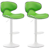 2er Set Barhocker Las Vegas V2 Kunstleder weiß - grün