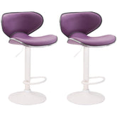 2er Set Barhocker Las Vegas V2 Kunstleder weiß - lila