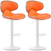 2er Set Barhocker Las Vegas V2 Kunstleder weiß - orange