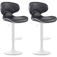 2er Set Barhocker Las Vegas V2 Kunstleder weiß - schwarz