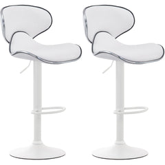 2er Set Barhocker Las Vegas V2 Kunstleder weiß - weiß