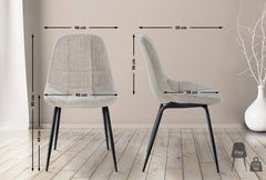 Stuhl Tom Stoff - creme