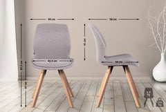 Stuhl Luna Stoff - grau