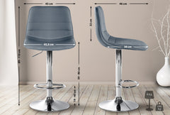 Barhocker Lex Kunstleder Chrom - grau