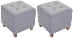 2er Set Sitzhocker Pharao, antik-hell - hellgrau