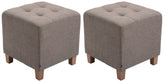 2er Set Sitzhocker Pharao, antik-hell - taupe