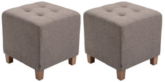 2er Set Sitzhocker Pharao, antik-hell - taupe