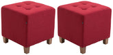 2er Set Sitzhocker Pharao, antik-hell - rot