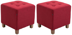 2er Set Sitzhocker Pharao, antik-hell - rot
