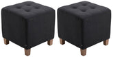 2er Set Sitzhocker Pharao, antik-hell - schwarz