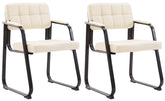 2er Set Besucherst�hle Canada B Kunstleder - creme