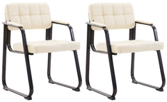 2er Set Besucherst�hle Canada B Kunstleder - creme