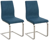2er Set Esszimmerstühle Belfort Stoff - blau