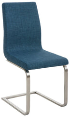 2er Set Esszimmerstühle Belfort Stoff - blau