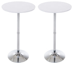 2er Set Stehtische rund - wei� matt