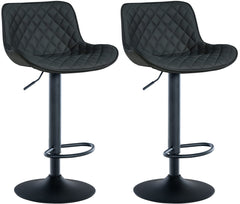 2er Set Barhocker Minosa Kunstleder - schwarz