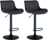 2er Set Barhocker Minosa Samt - schwarz