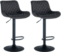2er Set Barhocker Minosa Samt - schwarz