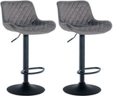 2er Set Barhocker Minosa Samt - dunkelgrau