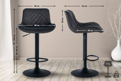 2er Set Barhocker Minosa Samt - schwarz