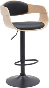 Barhocker Kingston B Kunstleder - natura/schwarz
