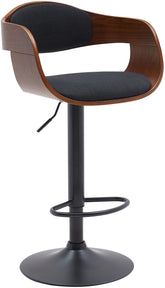 Barhocker Kingston B Stoff - walnuss/schwarz