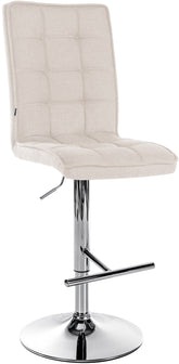 Barhocker Peking V2 Stoff chrom - creme
