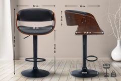 Barhocker Portmore Kunstleder schwarz - walnuss/schwarz