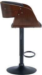 Barhocker Portmore Kunstleder schwarz - walnuss/schwarz