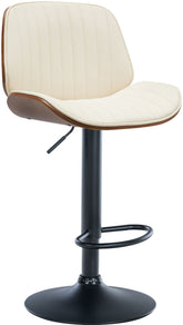 Barhocker Nova Kunstleder schwarz - walnuss/creme