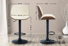 Barhocker Nova Kunstleder schwarz - walnuss/creme