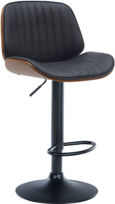Barhocker Nova Kunstleder schwarz - walnuss/schwarz