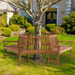 Baumbank Sonja mit Armlehnen 250 cm - teak