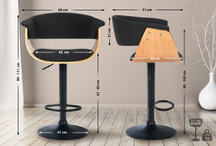 Barhocker Vestal Stoff - natura/schwarz