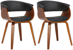 2er Set Stühle Bruce Kunstleder walnuss - schwarz