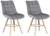 2er Set Stühle Leni Samt - grau