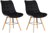 2er Set Stühle Leni Samt - schwarz