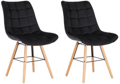 2er Set Stühle Leni Samt - schwarz