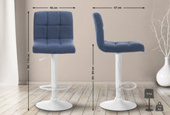 Barhocker Calma Stoff wei� - blau