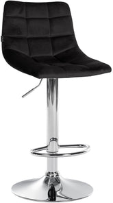 Barhocker Jerry Samt chrom - schwarz