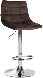 Barhocker Jerry Samt chrom - braun