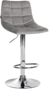 Barhocker Jerry Samt chrom - grau