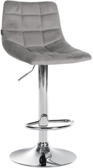 Barhocker Jerry Samt chrom - grau