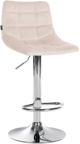 Barhocker Jerry Samt chrom - beige