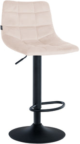 Barhocker Jerry Samt schwarz - beige