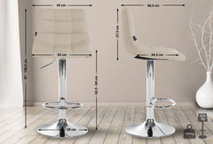 Barhocker Jerry Stoff chrom - creme